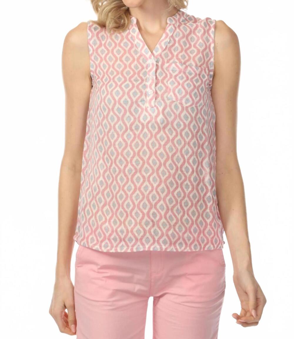 NEW CHARLIE B printed gauze sleeveless shirt in waves